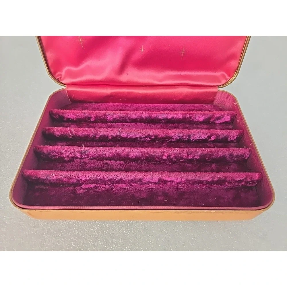Vintage 1960's Farrington Jewelry Box Genuine Texol USA Velvet Lined Satin 7x4.5